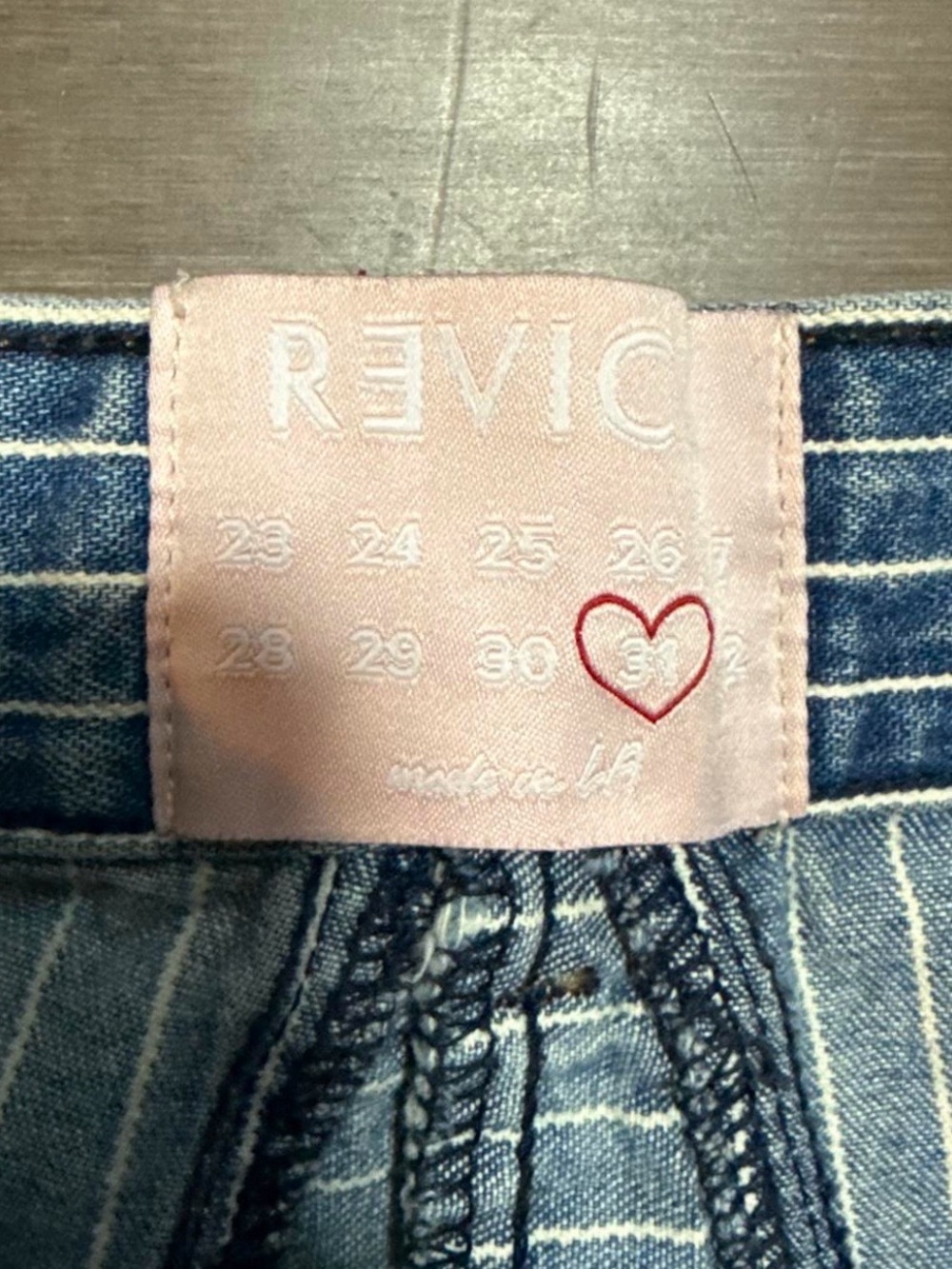 Revice Denim Pinstripe Star Flare Jeans Size 31 High Rise Retro Y2K - Picture 6 of 7